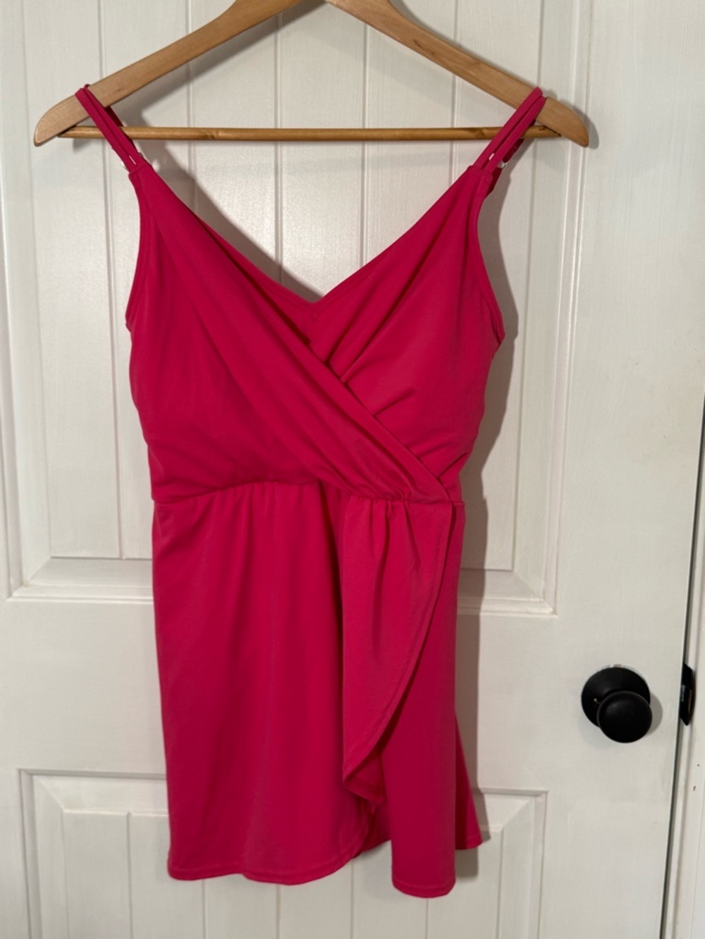 Lands End Bright Pink Wrap-Style Women's Bathing Suit